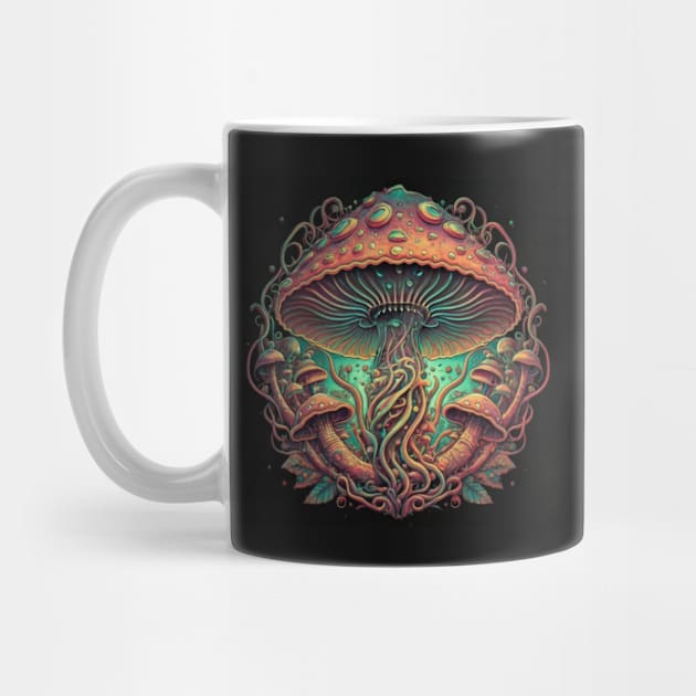 Mushroom Fantasy Design Psychedelic by byNIKA